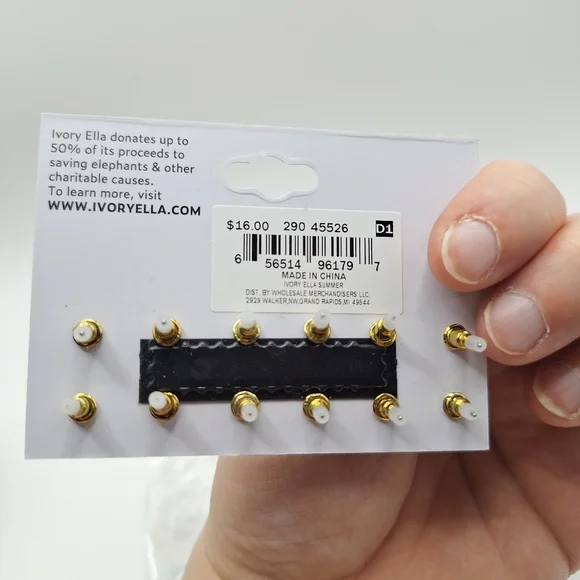 Ivory Ella Stud Earring Set | Mixed Color Flower Pearl Crystal Earrings | NWT - Picture 6 of 6